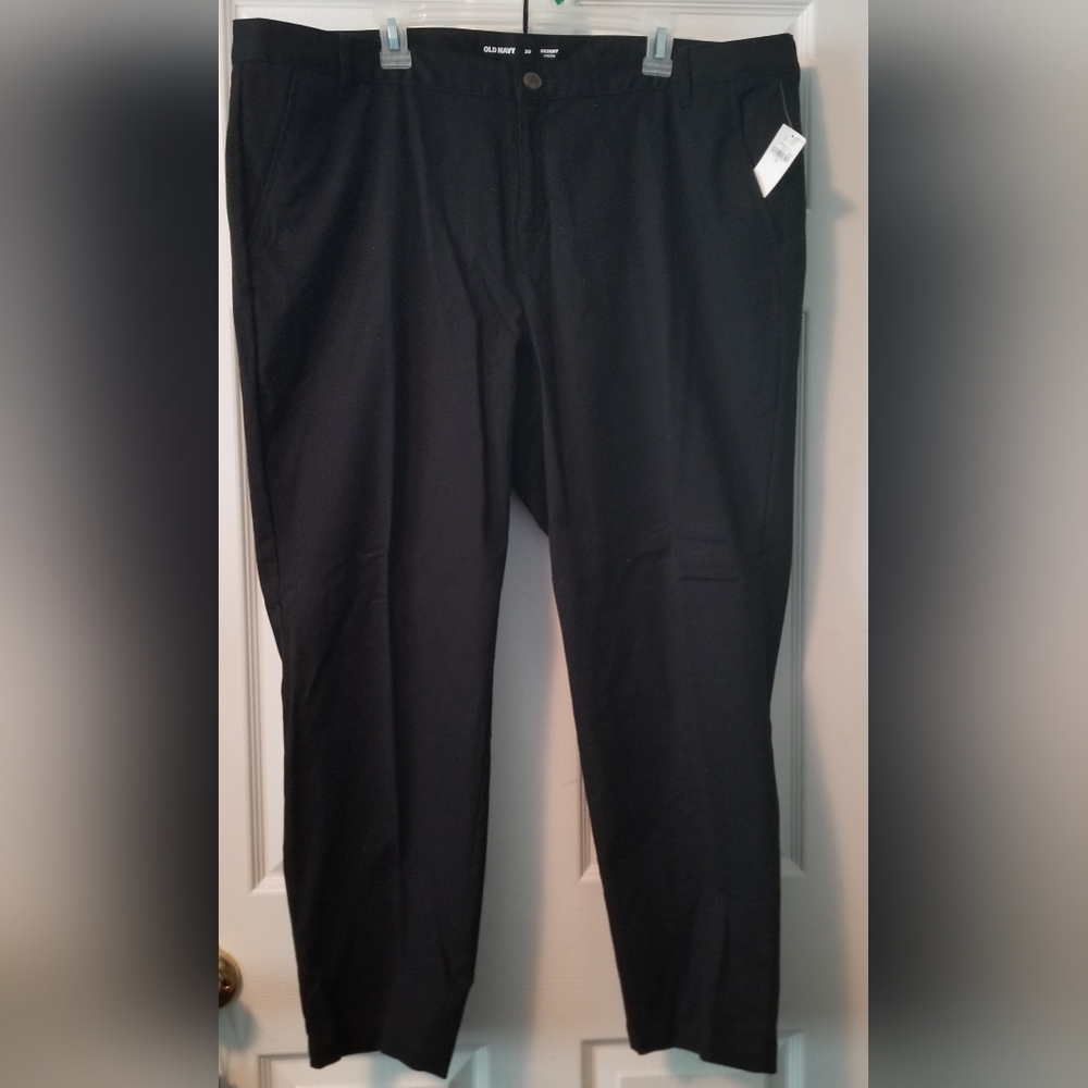 Black Tan Chinos Flat Front Pants